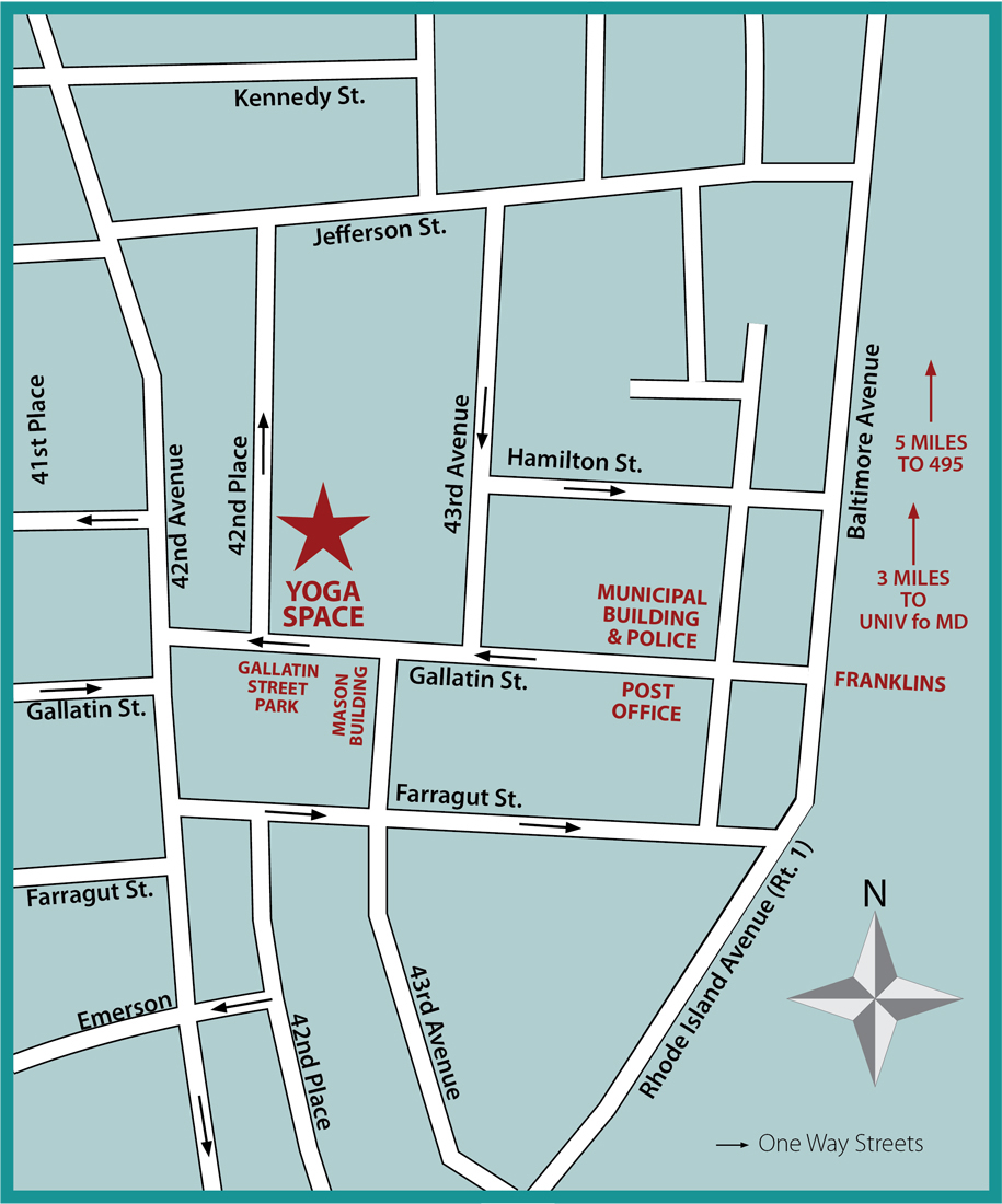 Map of Yoga Space in Hyattsville Maryland